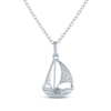 Thumbnail Image 2 of Sailboat Necklace with Diamond Accents Sterling Silver 18"