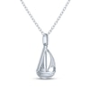 Thumbnail Image 3 of Sailboat Necklace with Diamond Accents Sterling Silver 18"
