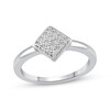 Thumbnail Image 1 of Multi-Diamond Pavé Tilted Square Fashion Ring 1/6 ct tw Sterling Silver