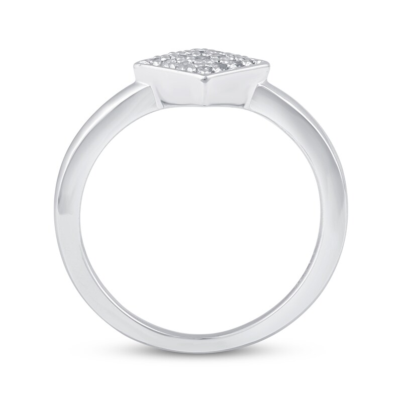 Main Image 2 of Multi-Diamond Pavé Tilted Square Fashion Ring 1/6 ct tw Sterling Silver