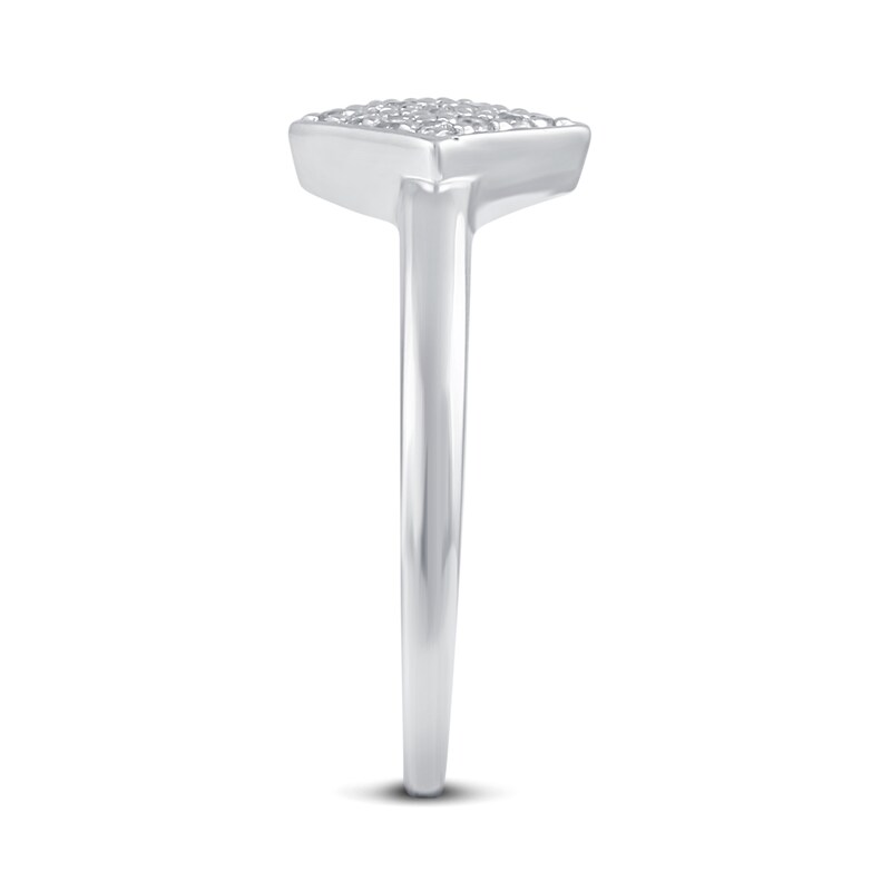 Main Image 5 of Multi-Diamond Pavé Tilted Square Fashion Ring 1/6 ct tw Sterling Silver