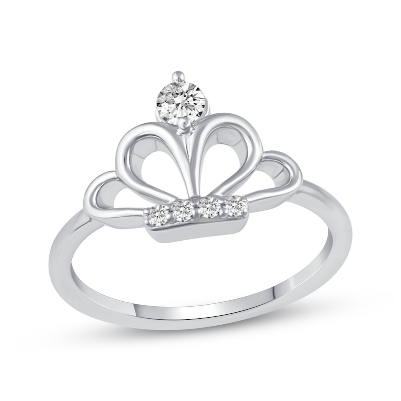 Main Image 1 of Diamond Crown Fashion Ring 1/5 ct tw Sterling Silver