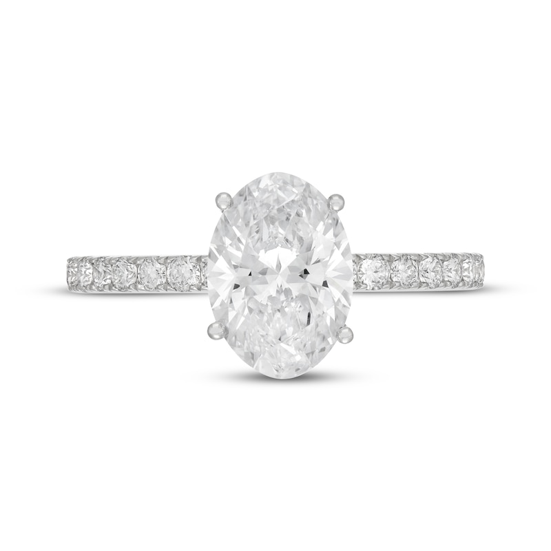 Main Image 3 of Neil Lane Artistry Oval-Cut Lab-Grown Diamond Hidden Halo Engagement Ring 2-1/2 ct tw 14K White Gold