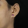 Thumbnail Image 3 of Heart-Shaped Pink Lab-Created Sapphire Stud Earrings Sterling Silver