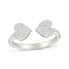 Thumbnail Image 1 of Diamond Double Heart Open Ring 1/5 ct tw Sterling Silver