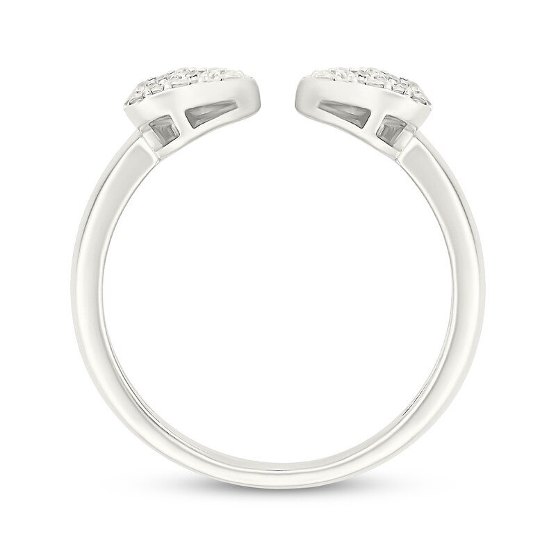 Main Image 3 of Diamond Double Heart Open Ring 1/5 ct tw Sterling Silver