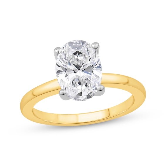 Adore Oval-Cut Lab-Grown Diamond Solitaire Engagement Ring 2 ct tw 14K Yellow Gold (F/VS2)