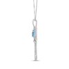 Thumbnail Image 2 of Heart-Shaped Swiss Blue Topaz & White Lab-Created Sapphire Key Necklace Sterling Silver 18"