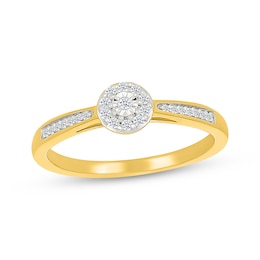 Diamond Halo Promise Ring 1/10 ct tw 10K Yellow Gold