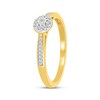 Thumbnail Image 2 of Diamond Halo Promise Ring 1/10 ct tw 10K Yellow Gold