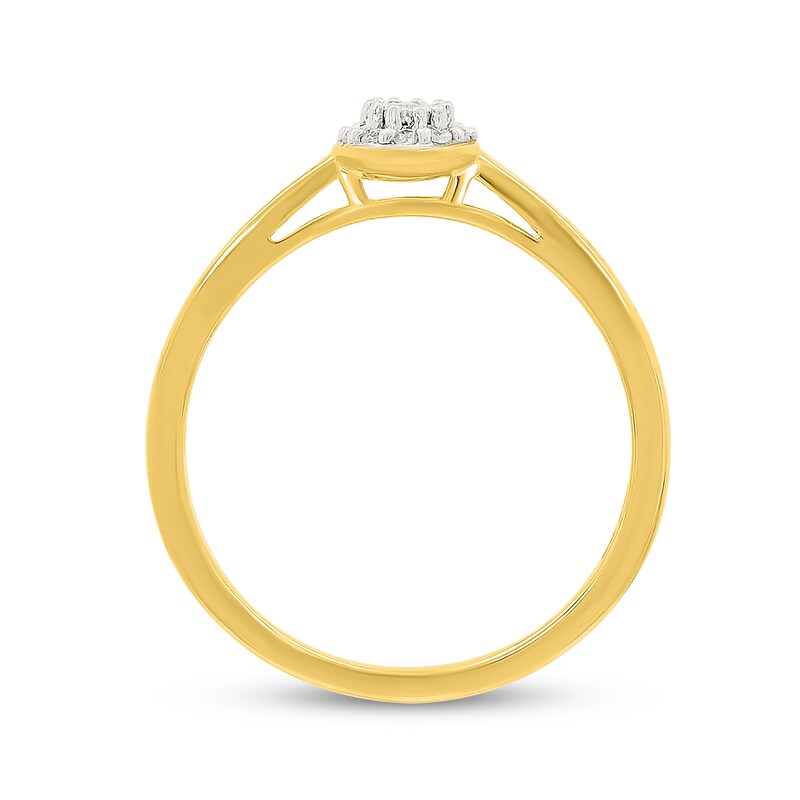 Main Image 3 of Diamond Halo Promise Ring 1/10 ct tw 10K Yellow Gold
