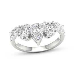 Adore Lab-Grown Diamonds Pear-Shaped & Oval-Cut Anniversary Ring 2 ct tw 14K White Gold