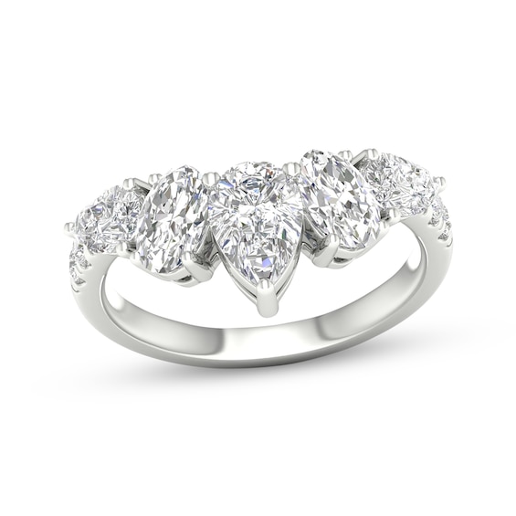 Adore Lab-Grown Diamonds Pear-Shaped & Oval-Cut Anniversary Ring 2 ct tw 14K White Gold