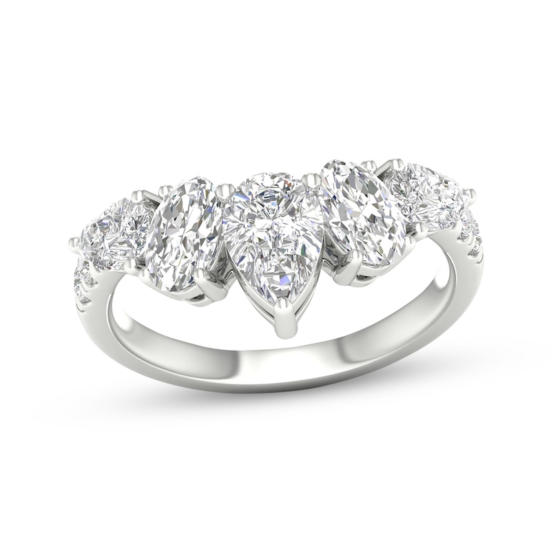 Main Image 1 of Adore Lab-Grown Diamonds Pear-Shaped & Oval-Cut Anniversary Ring 2 ct tw 14K White Gold
