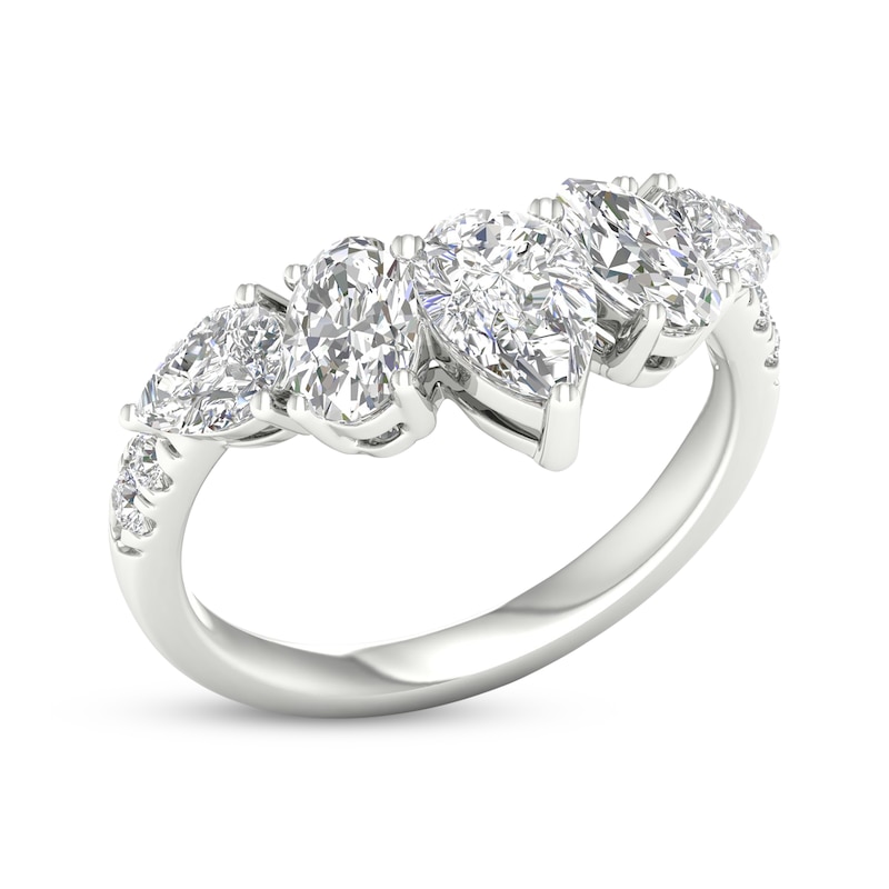 Main Image 2 of Adore Lab-Grown Diamonds Pear-Shaped & Oval-Cut Anniversary Ring 2 ct tw 14K White Gold