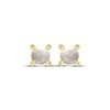 Thumbnail Image 2 of Cultured Pearl & Diamond Accent Stud Earrings 10K Yellow Gold