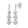 Thumbnail Image 1 of Memories Moments Magic Multi-Diamond Circle Drop Earrings 1/5 ct tw Sterling Silver
