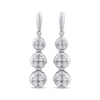 Thumbnail Image 2 of Memories Moments Magic Multi-Diamond Circle Drop Earrings 1/5 ct tw Sterling Silver