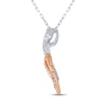 Thumbnail Image 3 of Diamond Dolphins Necklace 1/10 ct tw Sterling Silver & 10K Rose Gold 18"
