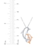 Thumbnail Image 4 of Diamond Dolphins Necklace 1/10 ct tw Sterling Silver & 10K Rose Gold 18"
