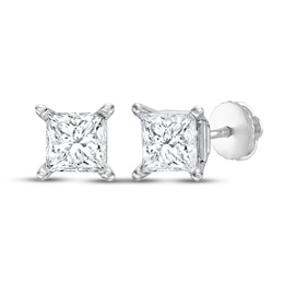 KAY Lab-Grown Diamonds Princess-Cut Solitaire Stud Earrings 3/4 ct tw 14K White Gold (F/VS2)