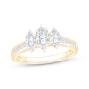 Thumbnail Image 1 of Memories Moments Magic Marquise-Cut Lab-Grown Diamond Three-Stone Engagement Ring 1 ct tw 14K Yellow Gold