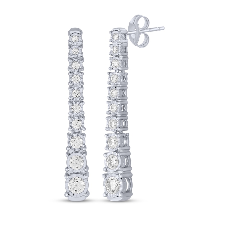 Main Image 1 of KAY Lab-Grown Diamonds Graduated Drop Earrings 1/2 ct tw 10K White Gold