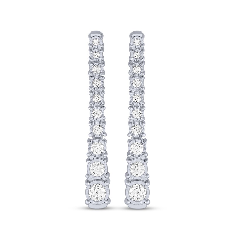 Main Image 2 of KAY Lab-Grown Diamonds Graduated Drop Earrings 1/2 ct tw 10K White Gold