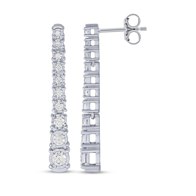 Main Image 3 of KAY Lab-Grown Diamonds Graduated Drop Earrings 1/2 ct tw 10K White Gold