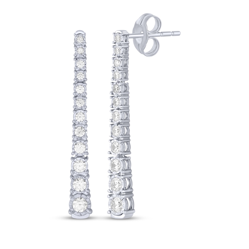 Main Image 1 of KAY Lab-Grown Diamonds Graduated Drop Earrings 1 ct tw 10K White Gold