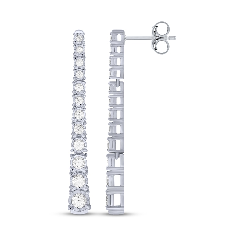 Main Image 3 of KAY Lab-Grown Diamonds Graduated Drop Earrings 1 ct tw 10K White Gold