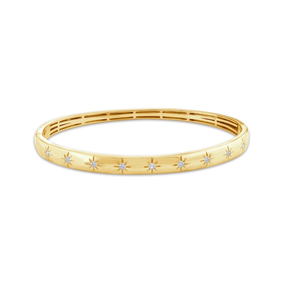 Lab-Grown Diamond Bangle Bracelet 1/3 ct tw 24K Yellow Gold Vermeil Sterling Silver