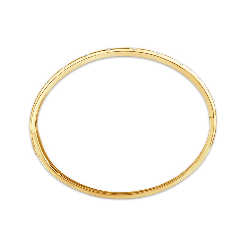 Main Image 2 of Lab-Grown Diamond Bangle Bracelet 1/3 ct tw 24K Yellow Gold Vermeil Sterling Silver