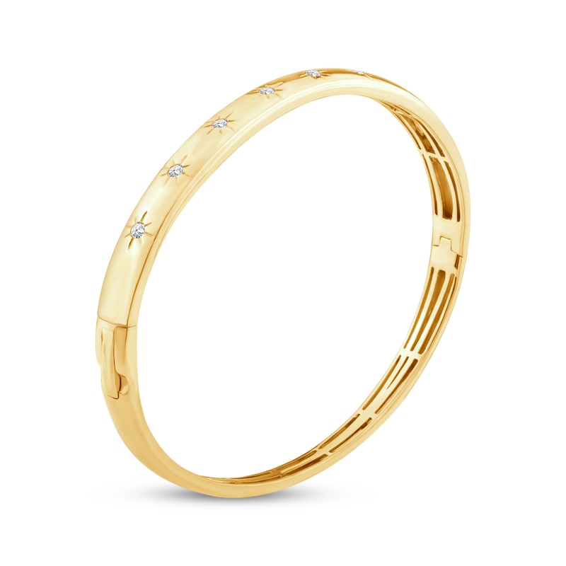 Main Image 3 of Lab-Grown Diamond Bangle Bracelet 1/3 ct tw 24K Yellow Gold Vermeil Sterling Silver