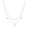 Thumbnail Image 1 of Layered Seashell Station Necklace 24K Yellow Gold Vermeil Sterling Silver 18"