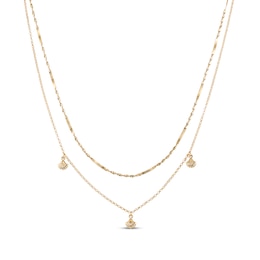 STUDIO BY KAY Layered Seashell Station Necklace 24K Yellow Gold Vermeil Sterling Silver 18"