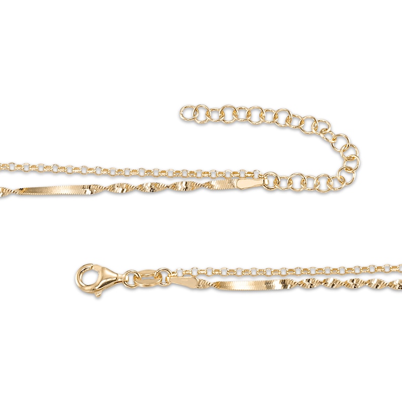 Main Image 2 of Layered Seashell Station Necklace 24K Yellow Gold Vermeil Sterling Silver 18"