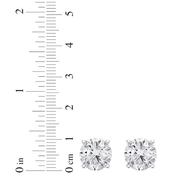 Main Image 5 of KAY Lab-Grown Diamond Solitaire Stud Earrings 4 ct tw 14K White Gold (F/VS2)