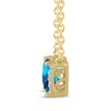 Thumbnail Image 2 of Square Emerald-Cut Swiss Blue Topaz & White Lab-Created Sapphire Necklace 24K Yellow Gold Vermeil Sterling Silver 18"