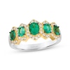 Thumbnail Image 1 of Le Vian Oval-Cut Emerald Ring 1/3 ct tw Diamonds Platinum & 14K Honey Gold