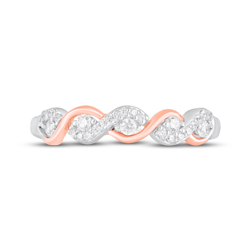 Main Image 3 of Adore Diamond Ribbon Anniversary Ring 1/5 ct tw 10K Two-Tone Gold