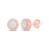 Thumbnail Image 1 of Diamond Halo Stud Earrings 1/4 ct tw 10K Rose Gold