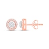 Thumbnail Image 3 of Diamond Halo Stud Earrings 1/4 ct tw 10K Rose Gold