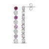 Thumbnail Image 1 of Lab-Created Ruby, Pink and White Lab-Created Sapphire Ombré Drop Earrings Sterling Silver