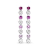Thumbnail Image 2 of Lab-Created Ruby, Pink and White Lab-Created Sapphire Ombré Drop Earrings Sterling Silver