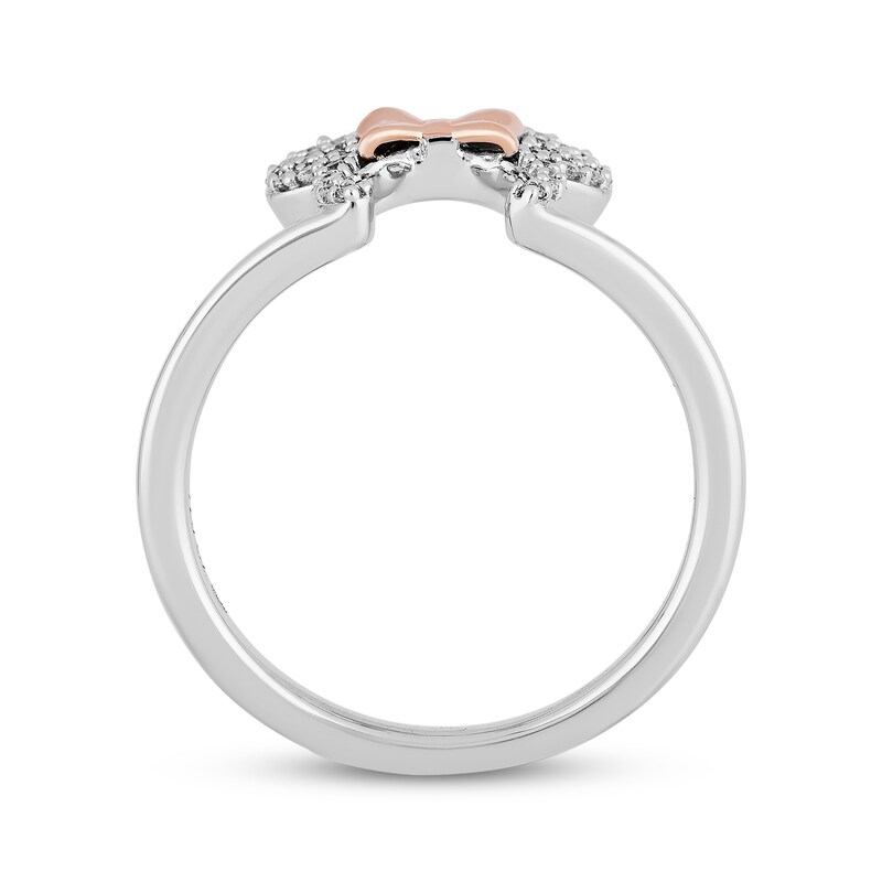 Main Image 2 of Disney Treasures Minnie Mouse Silhouette Diamond Ring 1/10 ct tw Sterling Silver & 10K Rose Gold