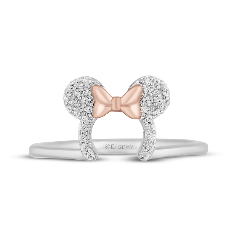 Main Image 3 of Disney Treasures Minnie Mouse Silhouette Diamond Ring 1/10 ct tw Sterling Silver & 10K Rose Gold