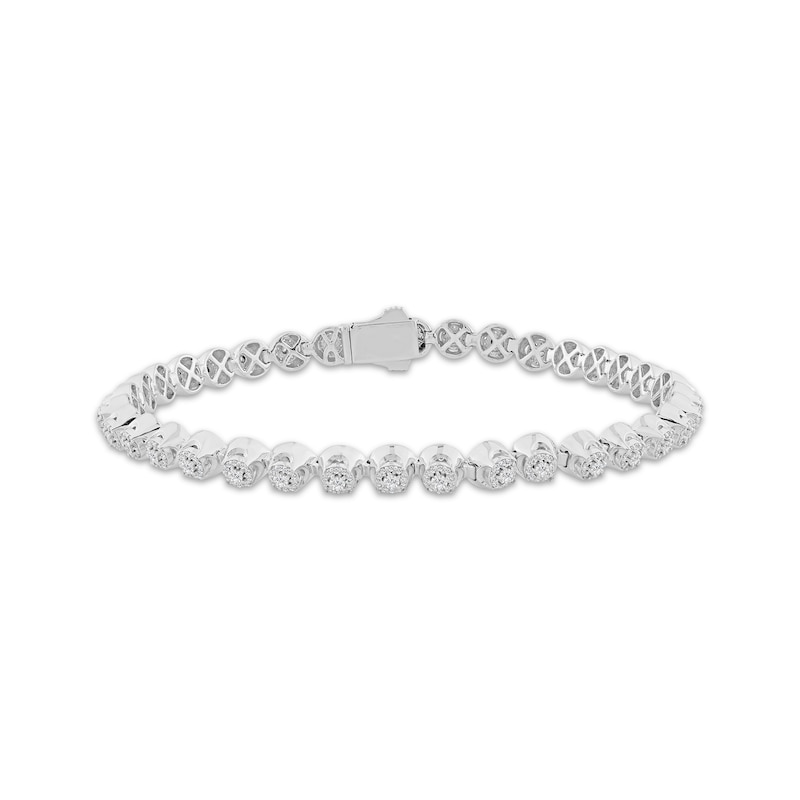 Main Image 3 of Men's Diamond Tennis Necklace & Bracelet Gift Set 2-7/8 ct tw Sterling Silver