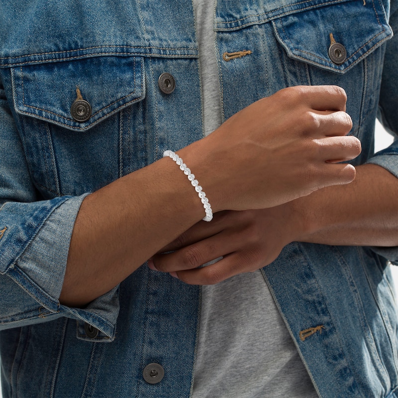 Main Image 6 of Men's Diamond Tennis Necklace & Bracelet Gift Set 2-7/8 ct tw Sterling Silver