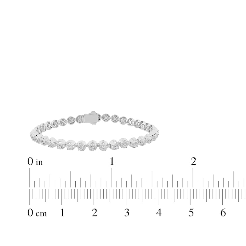 Main Image 7 of Men's Diamond Tennis Necklace & Bracelet Gift Set 2-7/8 ct tw Sterling Silver